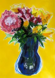 Finger Painting III, Mixed media on paper, 50x60cm, Framed, $650