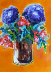 Finger Painting IV, Mixed media on paper, 50x60cm, Framed, $650