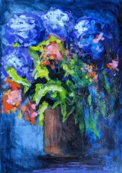 Finger Painting II, Mixed media on paper, 50x60cm, Framed, $650